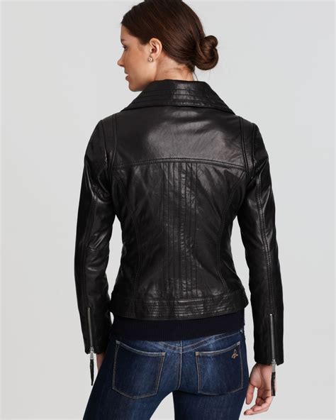 michael kors scuba leather jacket|Michael Kors leather jacket women's.